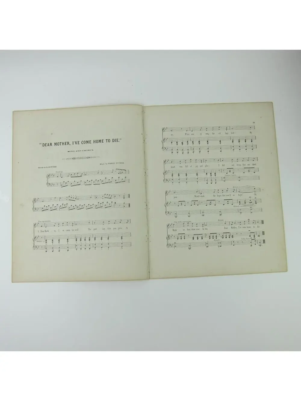Sheet Music Civil War Dear Mother I've Come Home To Die Tucker Antique 1863